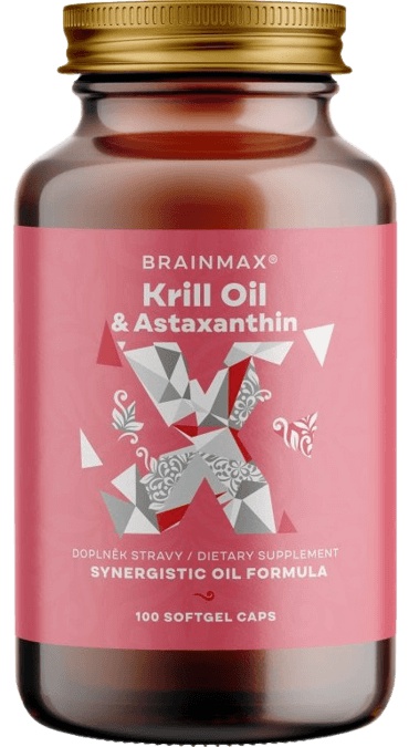 Levně BrainMax Krill Oil s astaxanthinem 500 mg 100 softgel kapslí