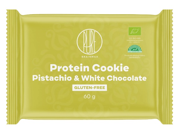 Levně BrainMax Pure Protein Cookie BIO 60 g - pistácie/bílá čokoláda