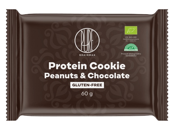 Levně BrainMax Pure Protein Cookie BIO 60 g - arašídy/čokoláda