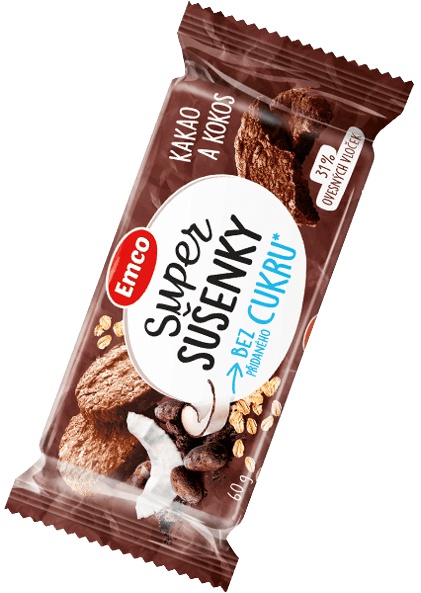 Emco Super sušenky 60 g - kakao/kokos