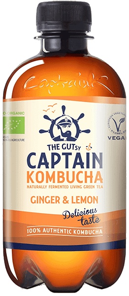 Captain Kombucha 400 ml - zázvor/citron