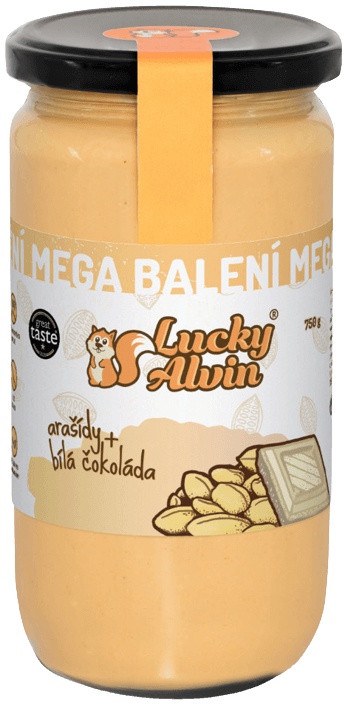 Lucky Alvin Arašídový krém s čokoládou mega balení 750 g - bílá čokoláda