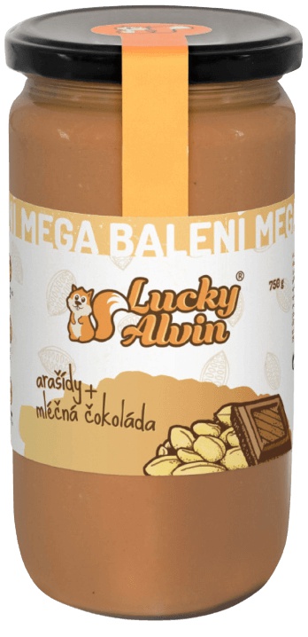 Levně Lucky Alvin Arašídový krém s čokoládou mega balení 750 g - mléčná čokoláda