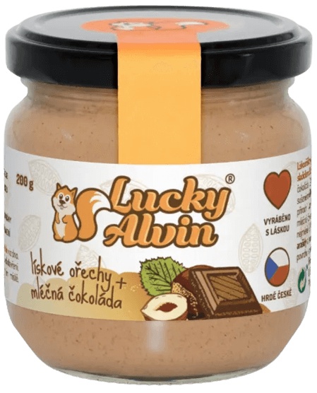 Levně Lucky Alvin Lískové ořechy + mléčná čokoláda 200 g