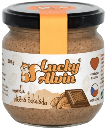 Levně Lucky Alvin Mandlový krém s mléčnou čokoládou 200 g