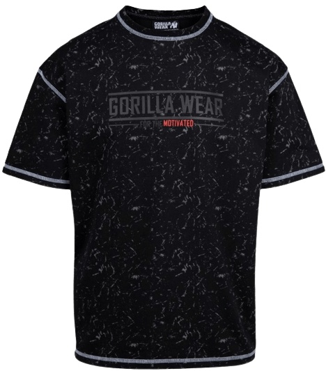 Levně Gorilla Wear Pánske Oversized tričko Saginaw - Washed černé - 2XL