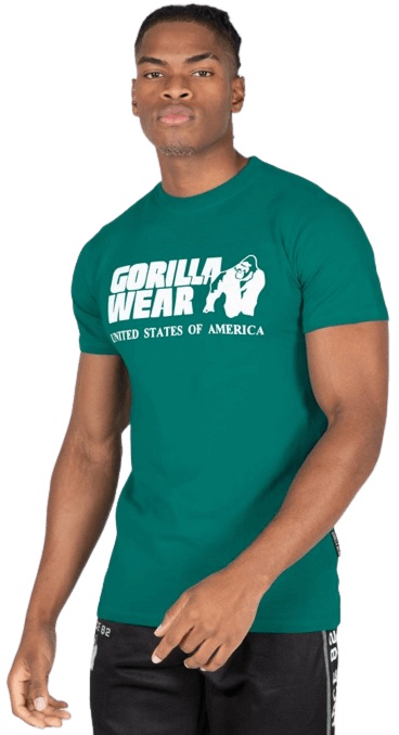 Gorilla Wear Pánske tričko Classic Teal Zelená - M