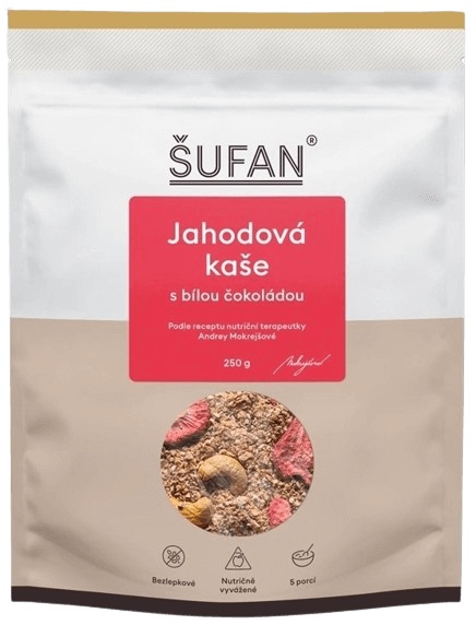 Šufan Kaše 250 g - jahodová s bílou čokoládou