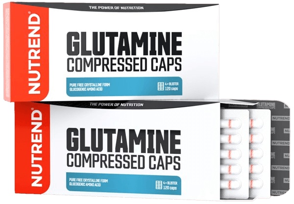 NUTREND GLUTAMINE COMPRESSED CAPS, obsahuje 120 kapslí