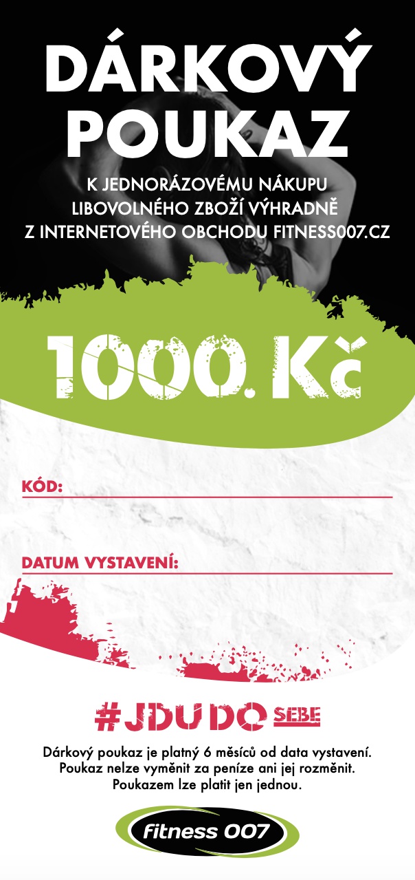 Elektronický dárkový poukaz Fitness007 1000 Kč pro holku