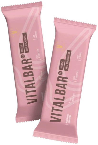Levně VitalVibe Proteinová Tyčinka Vitalbar™ 2.0 BIO 70 g - malina/brownie VÝPRODEJ 6.5.2024