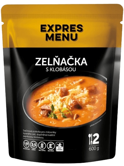 Zelná polévka s klobásou EXPRES MENU (2 porce)