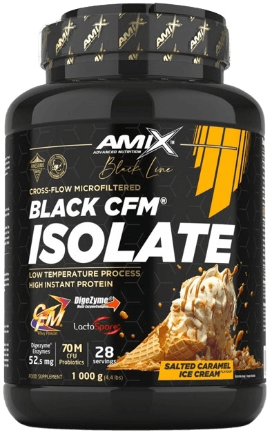 Amix BLACK Line Black CFM Isolate 1000 g - slaný karamel/zmrzlina