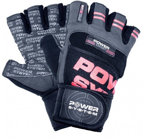 Levně Power System Fitness rukavice POWER GRIP červená - XXL