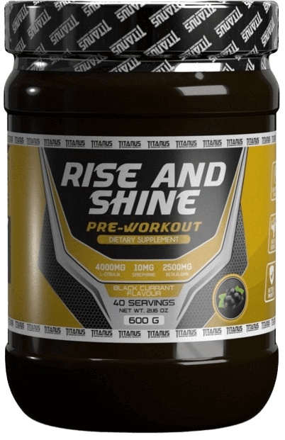 Titánus Pre-workout RISEandSHINE 600 g - višeň
