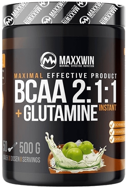 Maxxwin BCAA + GLUTAMINE 500 g - zelené jablko