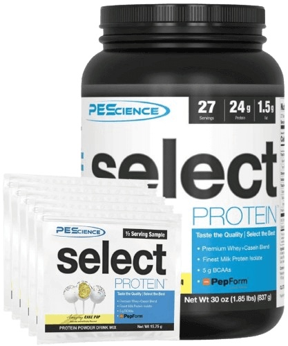 Levně PEScience Select Protein US verze 878 g - Chocolate peanut butter cup + 5 x Select Protein vzorek ZDARMA