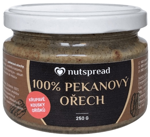 Nutspread 100% ořechové máslo 250 g - pekanové ořechy