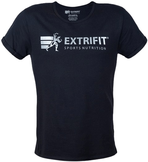 Levně Extrifit Tričko černé se stříbrným logem - XL