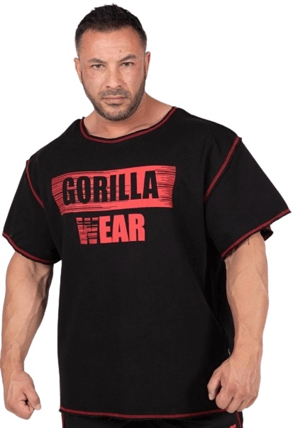 Levně Gorilla Wear Pánske tričko Wallace Černá/Červená - L/XL