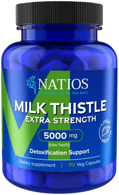 Levně NATIOS Milk Thistle Extract (Ostropestřec) 5000 mg Extra Strength 90 veganských kapslí