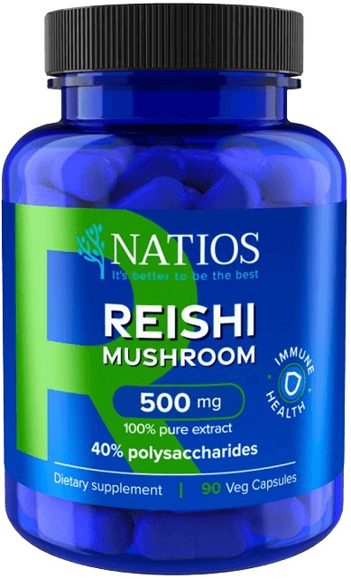 Levně NATIOS Reishi Extract 500 mg 40% polysaccharides 90 veganských kapslí