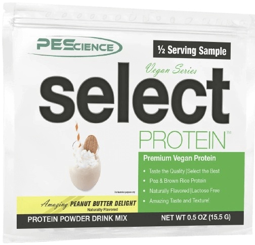 PEScience Vegan Select Protein vzorek 15,5 g - Peanut butter delight VÝPRODEJ (DMT 31.3.2024)