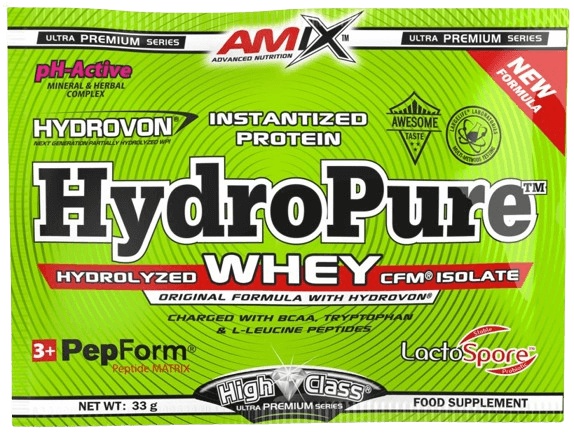 Amix Nutrition Amix HydroPure Hydrolyzed Whey CFM Protein 33 g - jahoda jogurt