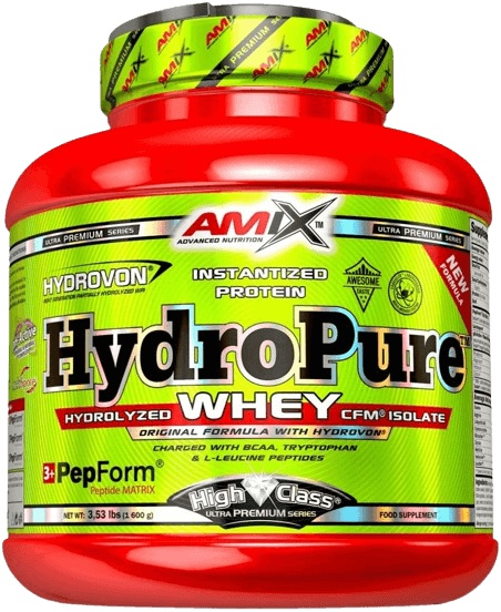 Amix Nutrition Amix HydroPure Hydrolyzed Whey CFM Protein 1600 g - jahoda jogurt + Modrý Fitness Bag ZDARMA