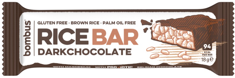 Bombus Rice Bar 18 g - Hořká čokoláda VÝPRODEJ 2.5.2024