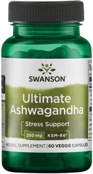 Swanson Ashwagandha Extract Ultimate KSM-66 250 mg 60 rostlinných kapslí