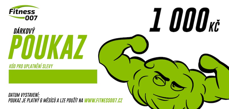 Dárkový poukaz Fitness007 1000 Kč