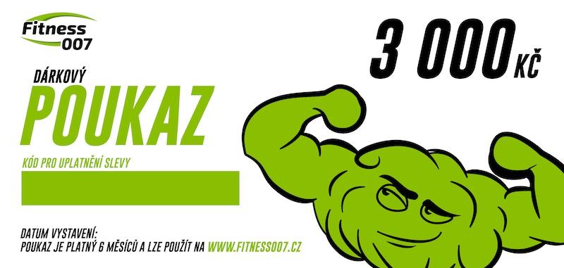 Dárkový poukaz Fitness007 3000 Kč