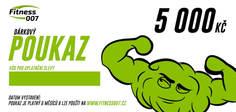 Dárkový poukaz Fitness007 5000 Kč