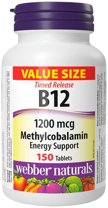 Webber Naturals Vitamin B12 Timed Release 1200 mcg 150 tablet