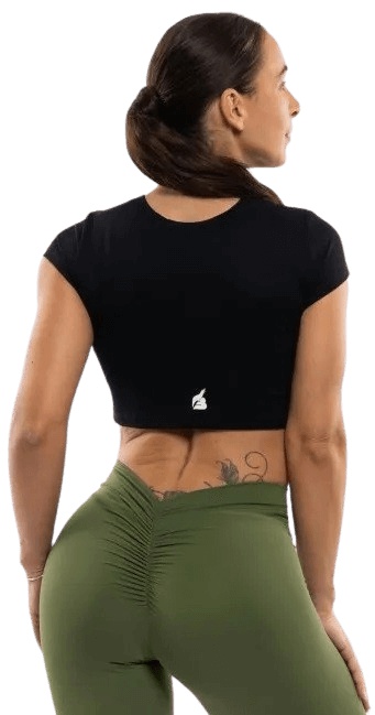 BOOTY Basic black crop-top - S
