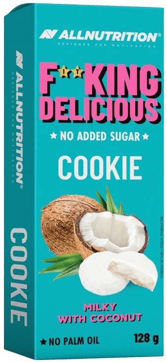 AllNutrition Fitking Delicious Cookie, 128 g Příchuť: Mléko s kokosem
