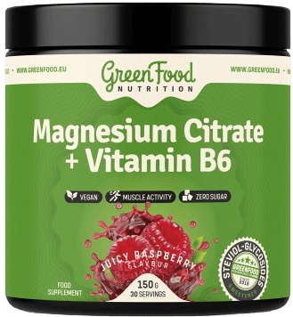 GreenFood Magnesium Citrate + Vitamin B6 150 g - citron