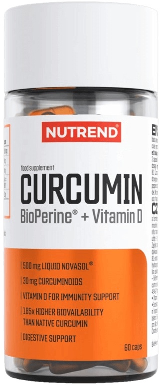 Nutrend Curcumin + Bioperine + Vitamin D 60 kapslí