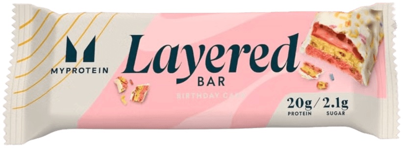 MyProtein 6 Layer Bar - šestivrstvá proteinová tyčinka 60 g Příchuť: Vanilla Birthday Cake
