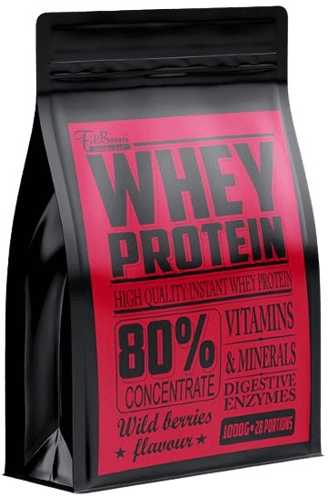 FitBoom Whey Protein 80 % 1000 g - čokoláda/kit kat