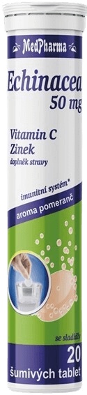 MedPharma Echinacea 50 mg + vitamín C + zinek, 20 šumivých tablet