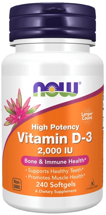 Now Foods Vitamin D3 2000 IU 120 kapslí