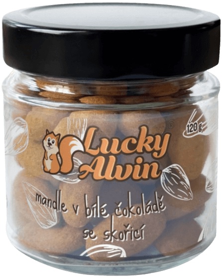 Lucky Alvin Mandle v bílé čokoládě se skořicí 120 g