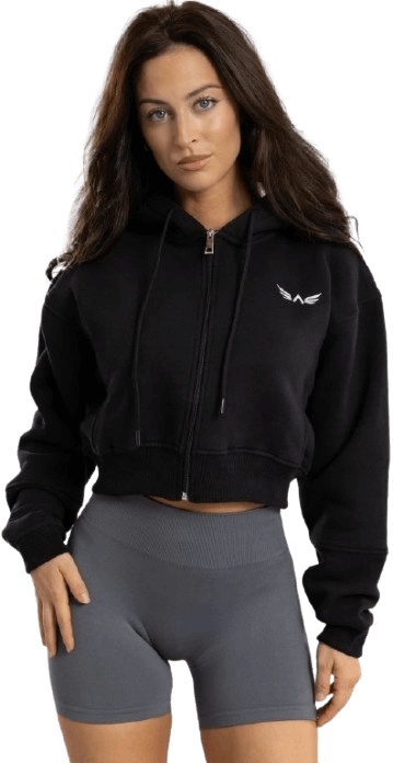 Exalted Dámská CROP mikina Comfy-Nest černá - L