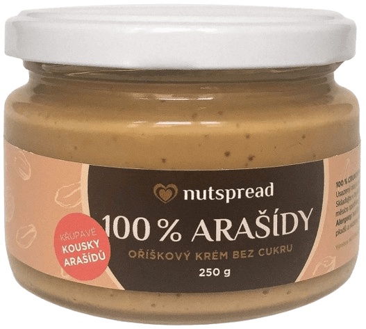 Nutspread 100% ořechové máslo 250 g - arašídy křupavé
