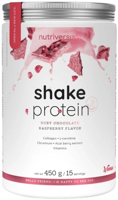 Nutriversum Shake Whey Protein, 450 g Příchuť: Rubínová čokoláda/Malina