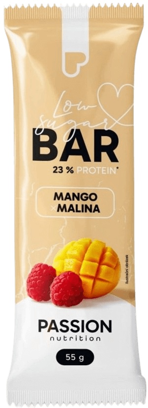 Passion Nutrition Protein Bar Low Sugar 55 g - Mango/ malina