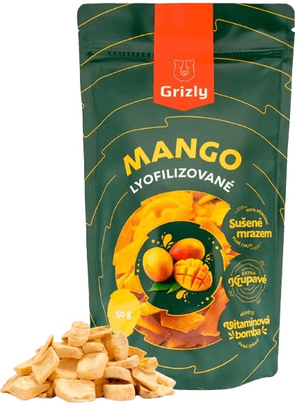 GRIZLY lyofilizované 50 g - mango