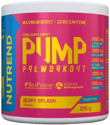 Nutrend Pump Pre-Workout, 225 g Příchuť: Berry Splash